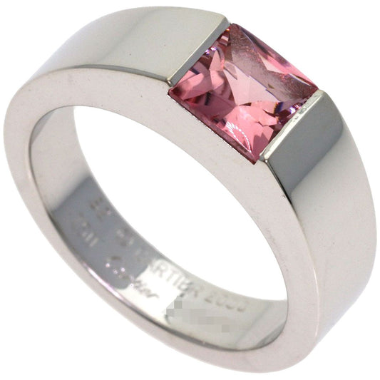 Cartier Tank Pink Tourmaline 52 Ring 18k White Gold