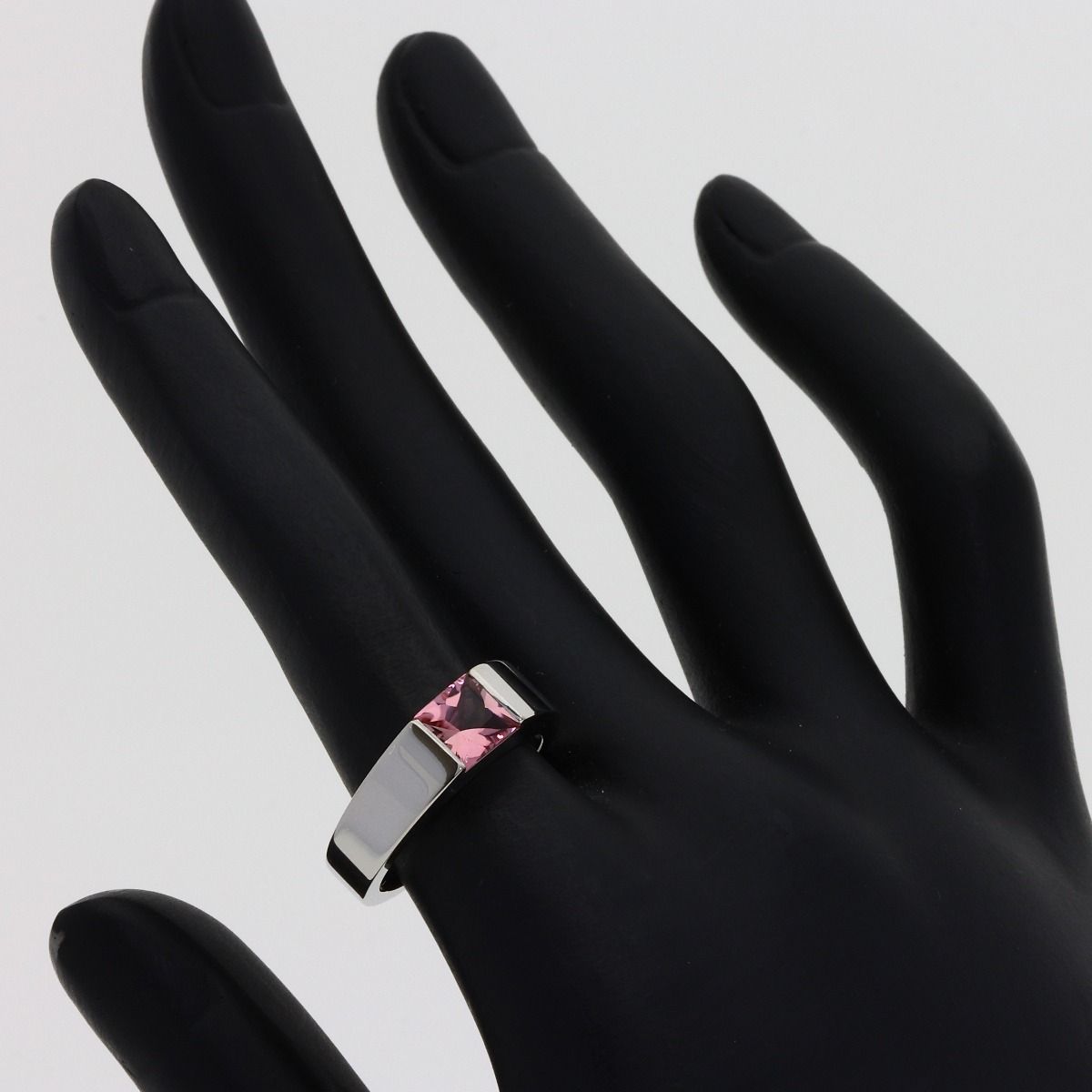 Cartier Tank Pink Tourmaline 52 Ring 18k White Gold — view 6