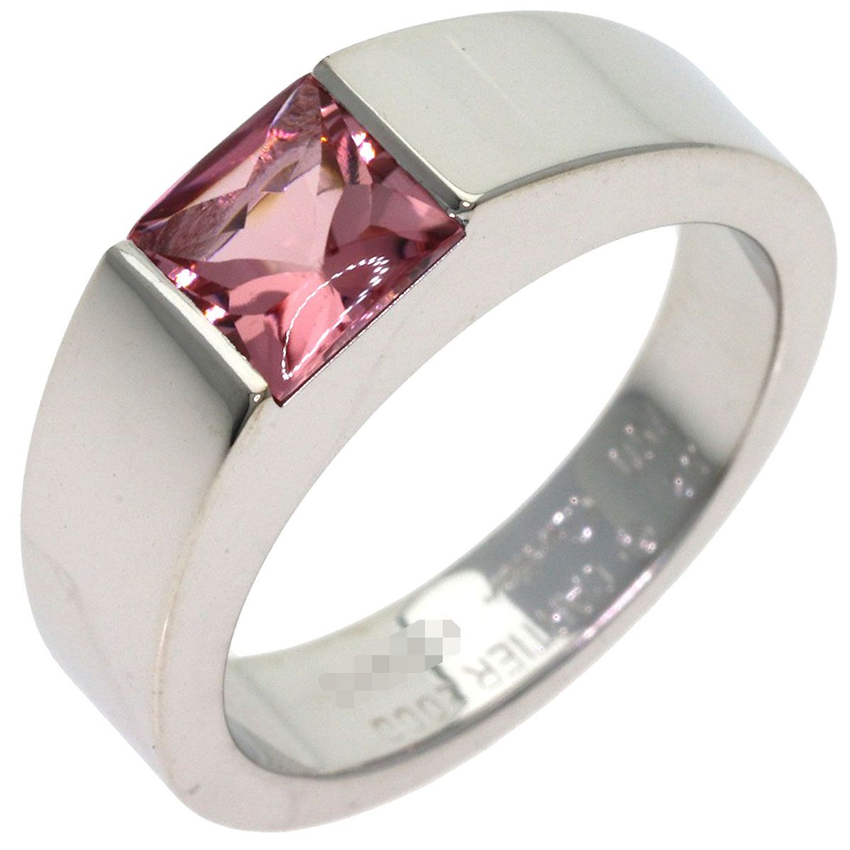 Cartier Tank Pink Tourmaline 52 Ring 18k White Gold — view 2