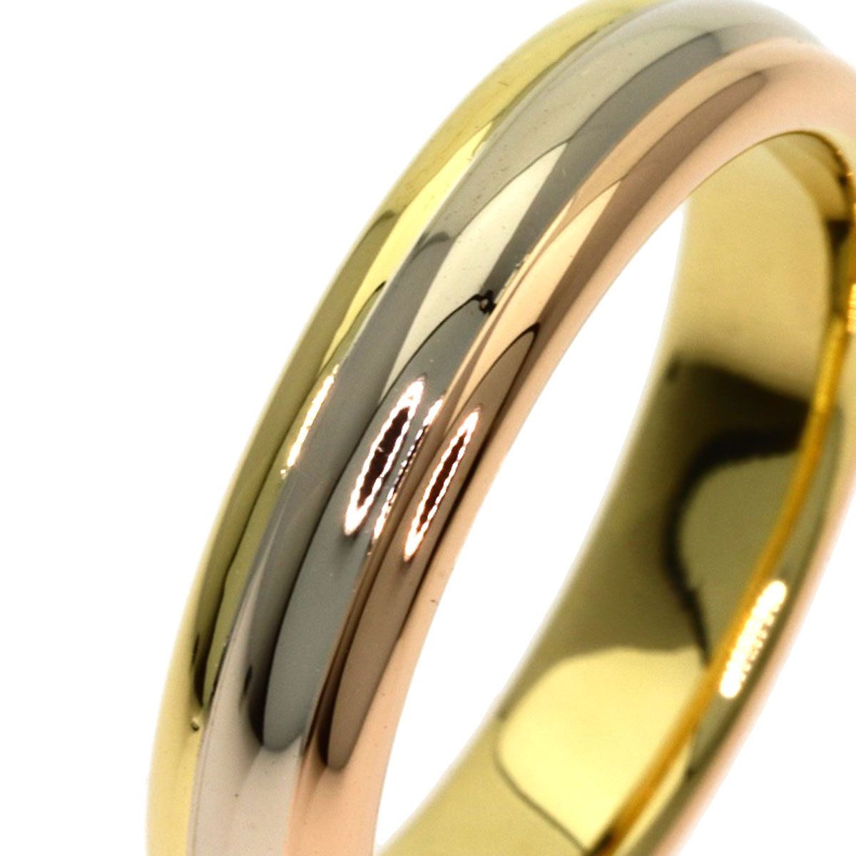 Cartier Three Color 57 Ring 18k Yellow Gold 18k Pink White — view 9