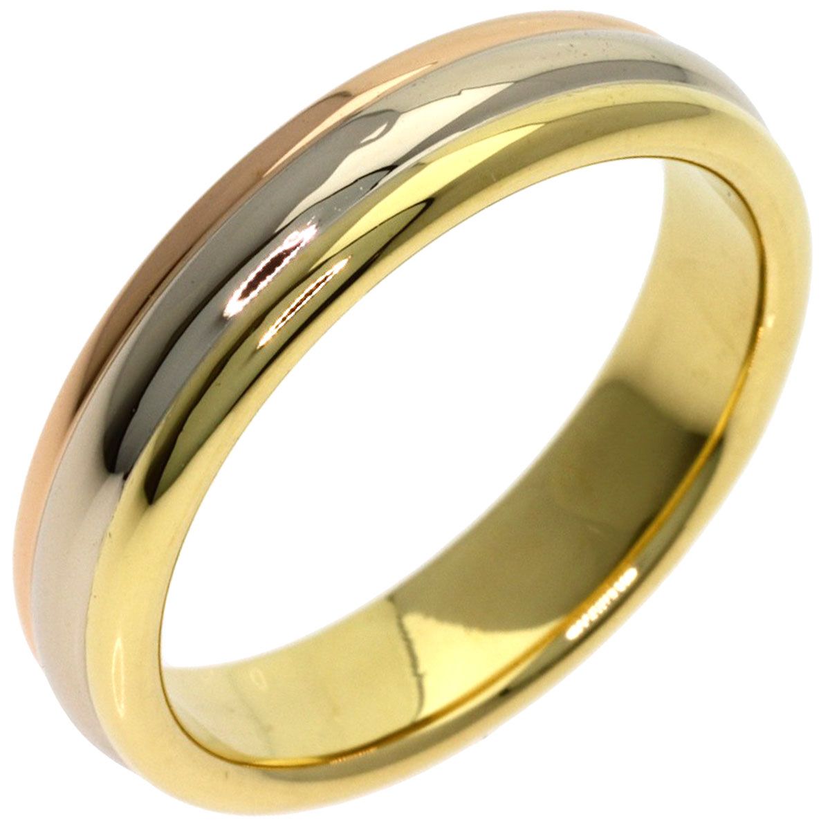 Cartier Three Color 57 Ring 18k Yellow Gold 18k Pink White — view 2