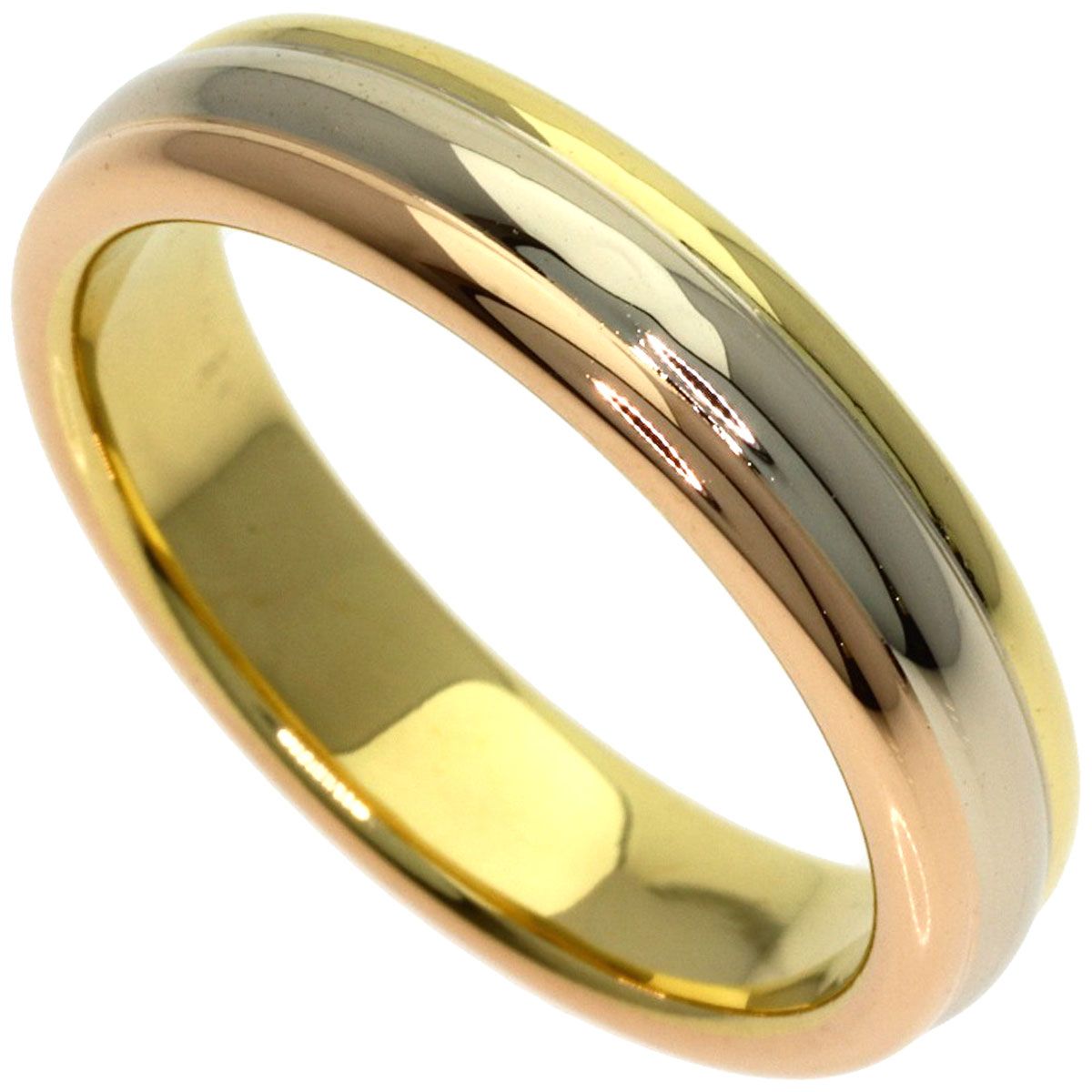 Cartier Three Color 57 Ring 18k Yellow Gold 18k Pink White
