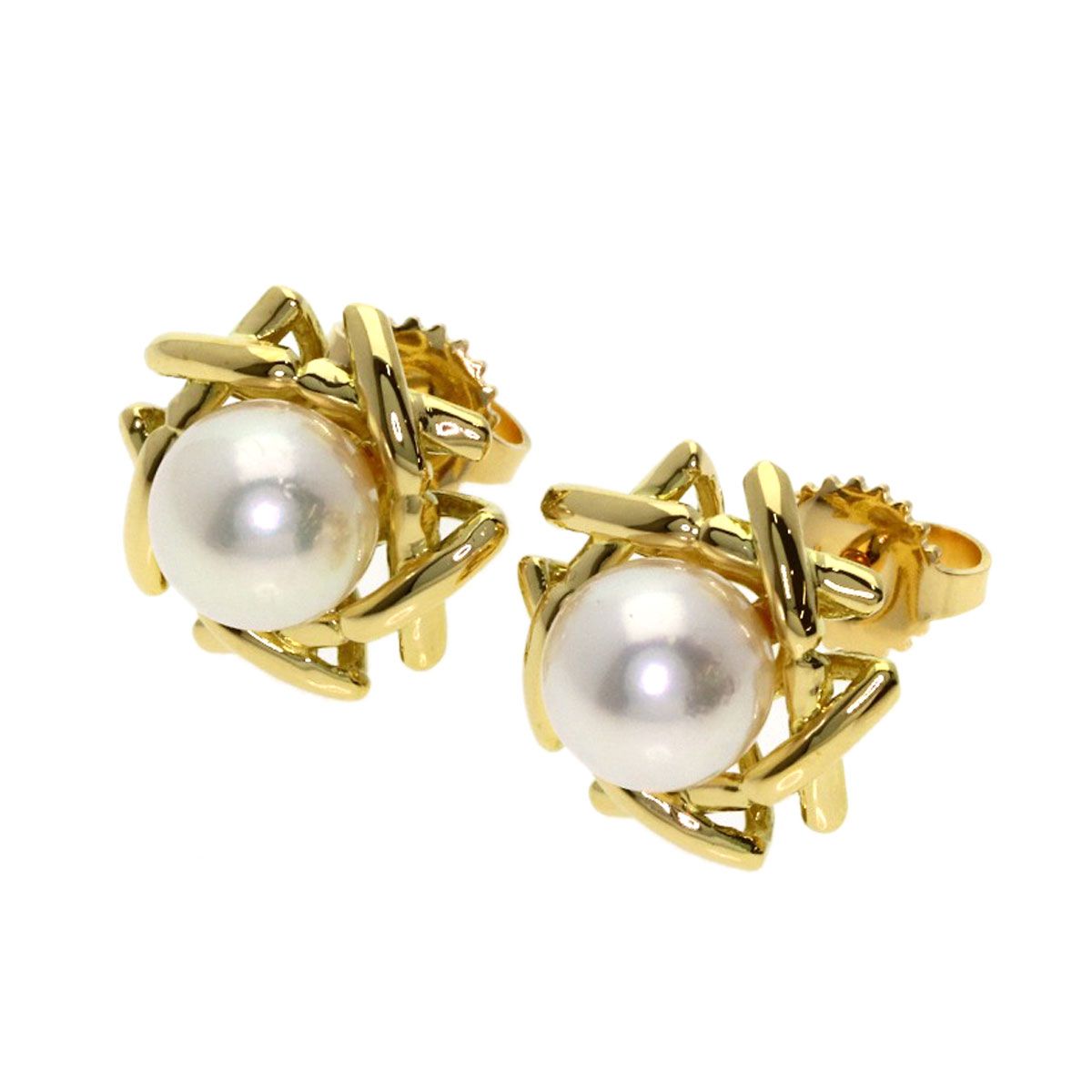 Tiffany & Co Kiss Around Pearl Ring 18k Yellow Gold