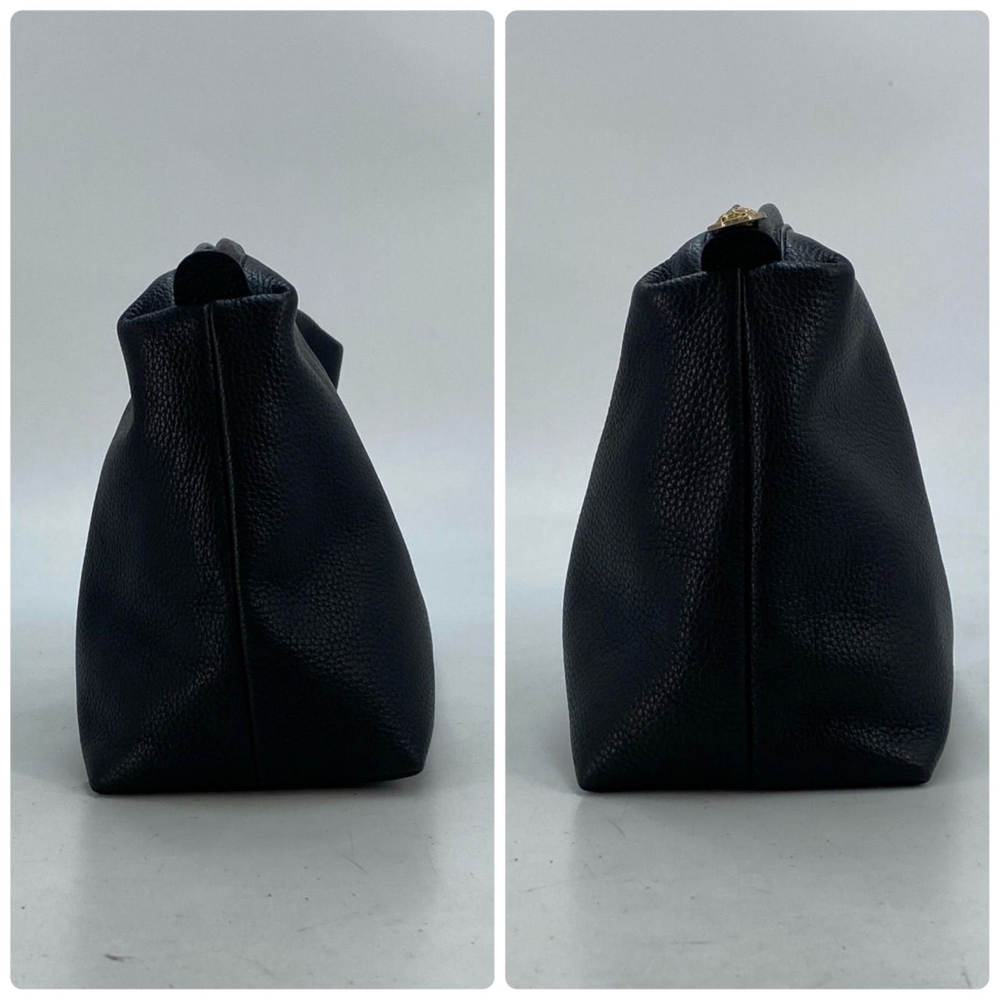 Versace Pouch Handbag Leather Black Medusa Clutch Business Travel — view 4