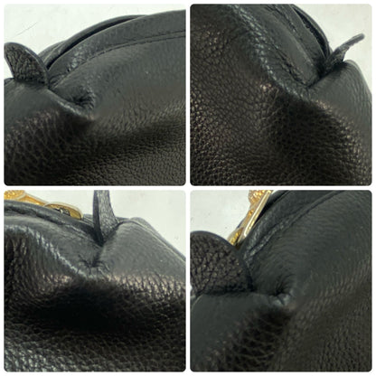 Versace Pouch Handbag Leather Black Medusa Clutch Business Travel — view 6