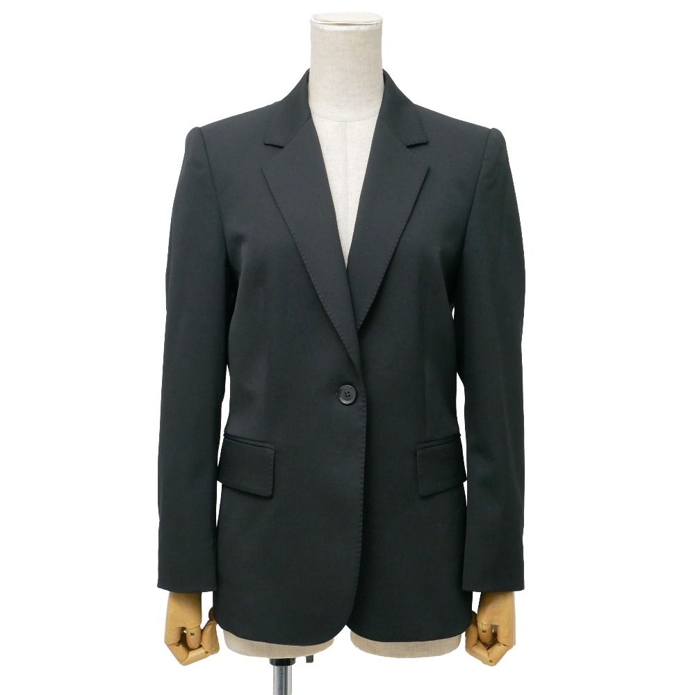 Gucci Tailored Jacket 40 Blue Leather Single Interlocking Allover Pattern