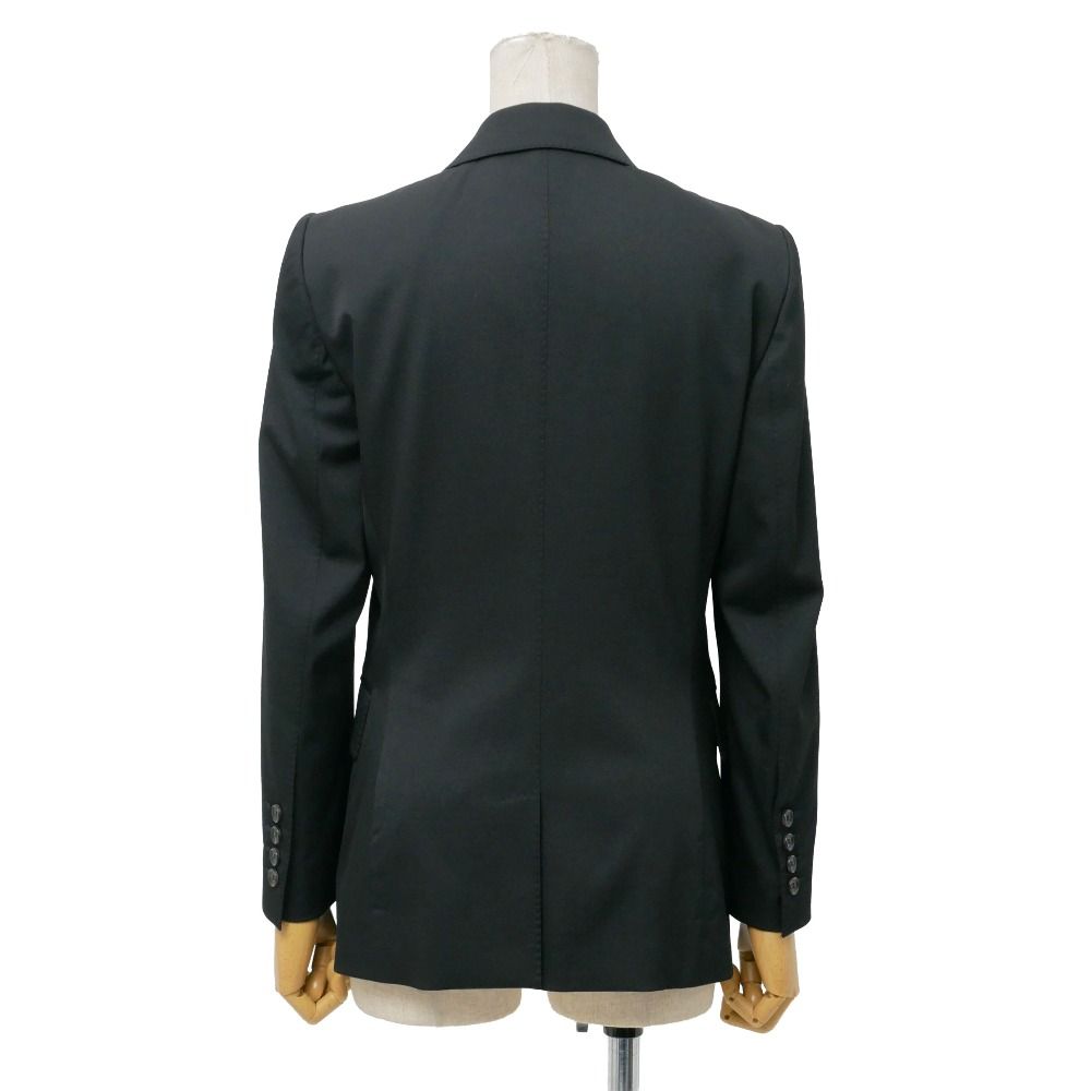 Gucci Tailored Jacket 40 Blue Leather Single Interlocking Allover Pattern — view 3