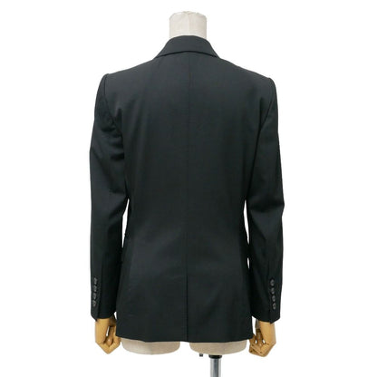 Gucci Tailored Jacket 40 Blue Leather Single Interlocking Allover Pattern — view 3