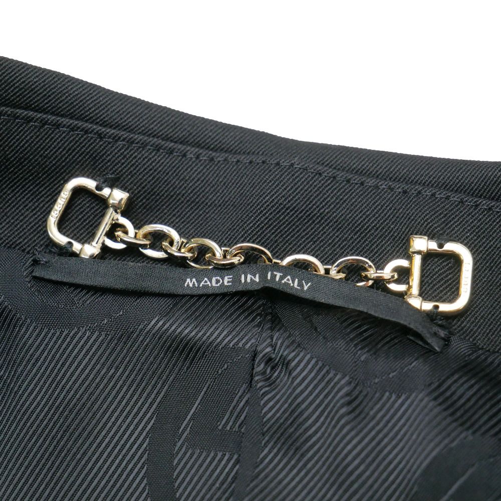 Gucci Tailored Jacket 40 Blue Leather Single Interlocking Allover Pattern — view 7