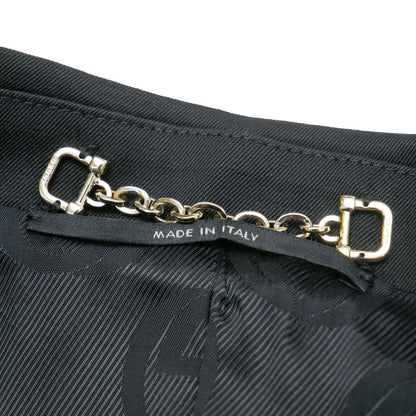 Gucci Tailored Jacket 40 Blue Leather Single Interlocking Allover Pattern — view 7