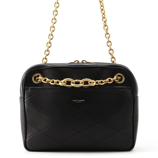 Saint Laurent Paris Chain Shoulder Bag Maillon Leather 2-Way Black