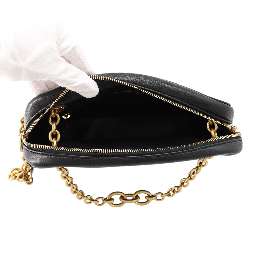 Saint Laurent Paris Chain Shoulder Bag Maillon Leather 2-Way Black — view 6