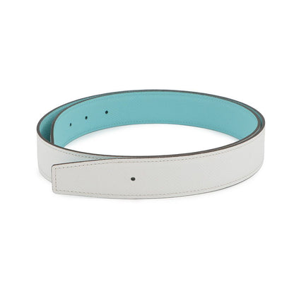 Hermes Belt 95 White Blue Atoll Epsom