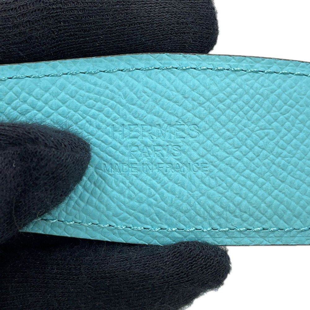 Hermes Belt 95 White Blue Atoll Epsom — view 9