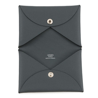 Hermes Card Case Calvi Grimisty Silver Evercolor Business Holder — view 4