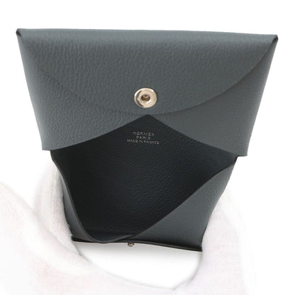 Hermes Card Case Calvi Grimisty Silver Evercolor Business Holder — view 5