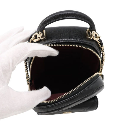 Chanel Quilted CC Logo Backpack Mini Caviar Leather 2-Way Shoulder Bag Black — view 6