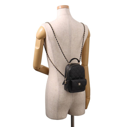 Chanel Quilted CC Logo Backpack Mini Caviar Leather 2-Way Shoulder Bag Black — view 4