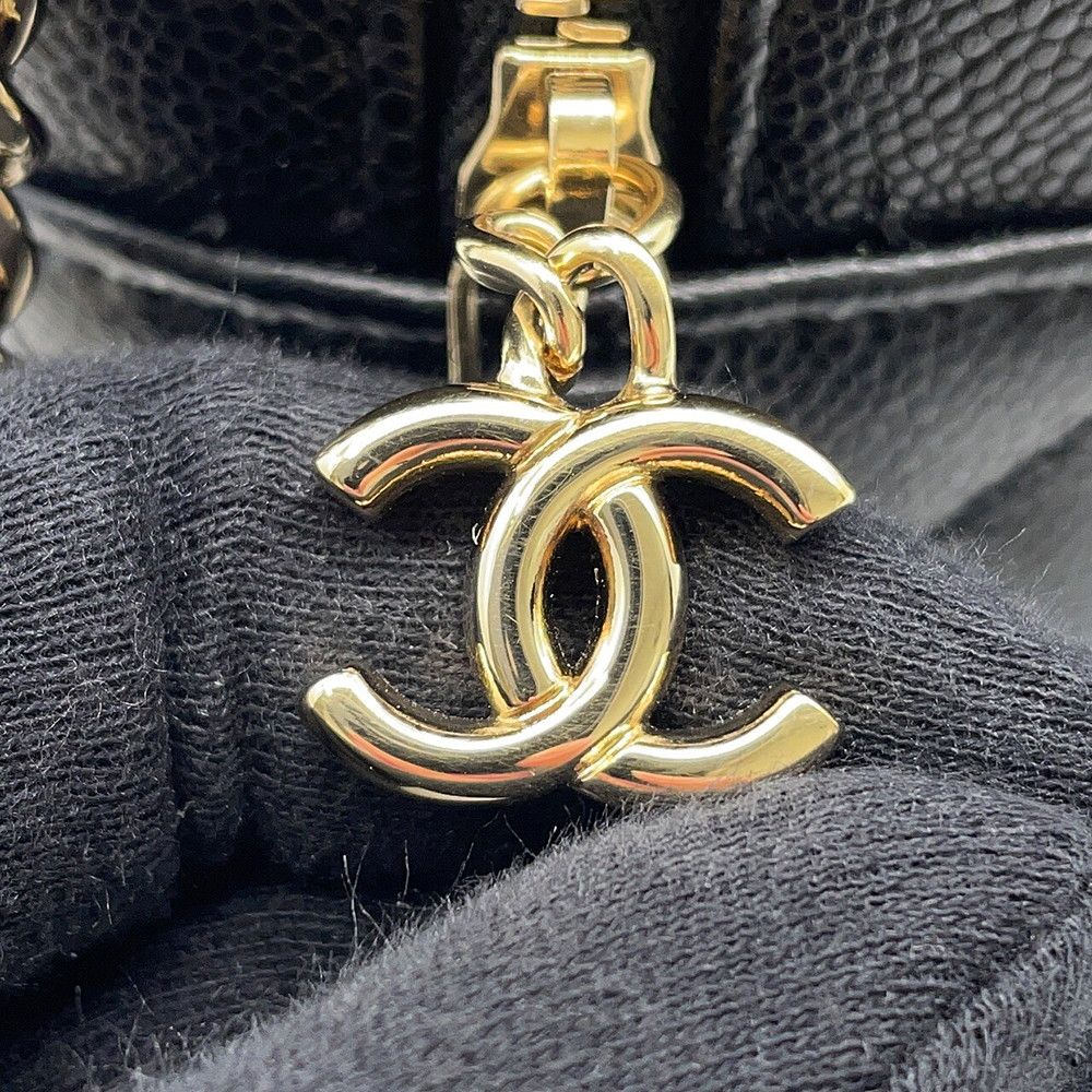 Chanel Quilted CC Logo Backpack Mini Caviar Leather 2-Way Shoulder Bag Black — view 7