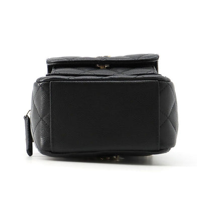 Chanel Quilted CC Logo Backpack Mini Caviar Leather 2-Way Shoulder Bag Black — view 3