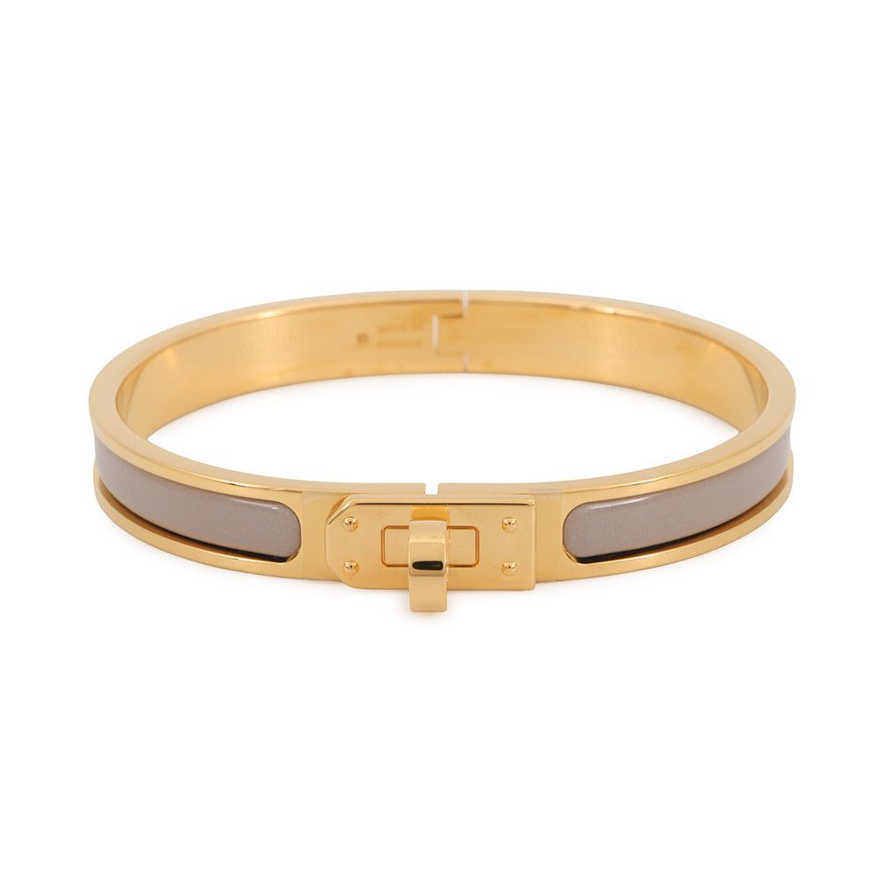 Hermes Bracelet Mini Click Kelly GM Enamel Brown Glace Gold
