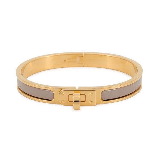 Hermes Bracelet Mini Click Kelly GM Enamel Brown Glace Gold