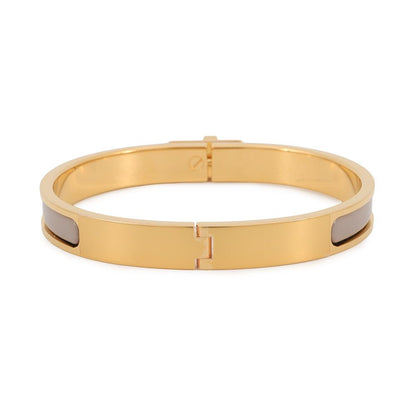 Hermes Bracelet Mini Click Kelly GM Enamel Brown Glace Gold — view 3