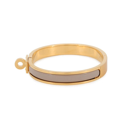 Hermes Bracelet Mini Click Kelly GM Enamel Brown Glace Gold — view 2