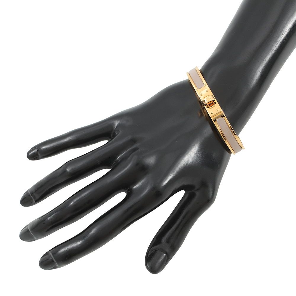 Hermes Bracelet Mini Click Kelly GM Enamel Brown Glace Gold — view 4
