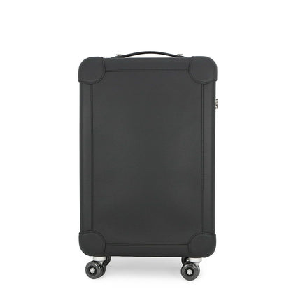 Hermes Carry Case Low Ring Mobility Suitcase Black Silver Taurillon Clemence