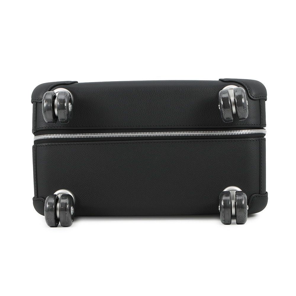 Hermes Carry Case Low Ring Mobility Suitcase Black Silver Taurillon Clemence — view 3