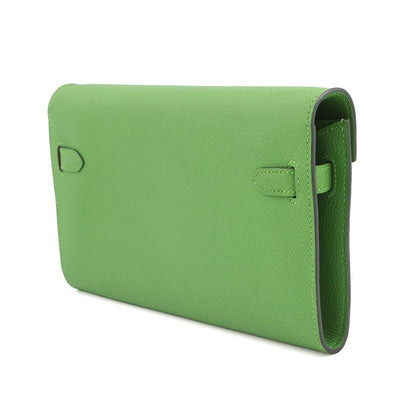 Hermes Kelly Wallet Long to Go Vert Yucca Gold — view 2