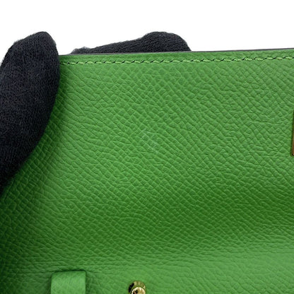 Hermes Kelly Wallet Long to Go Vert Yucca Gold — view 9