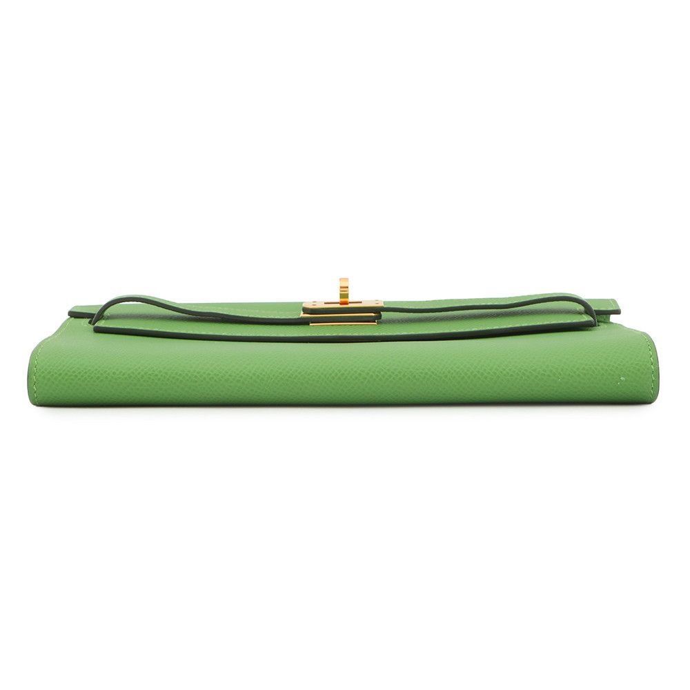 Hermes Kelly Wallet Long to Go Vert Yucca Gold — view 3