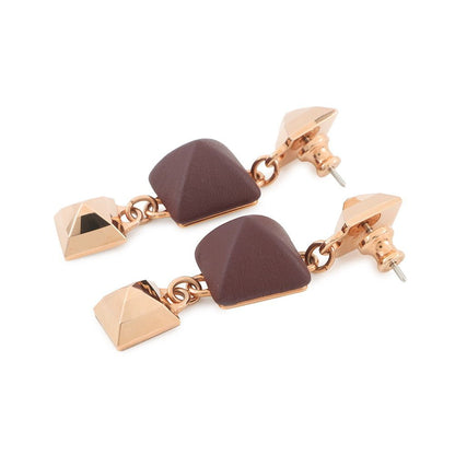Hermes Earrings Disco Faubourg Bordeaux Pink Gold Swift Metal — view 2