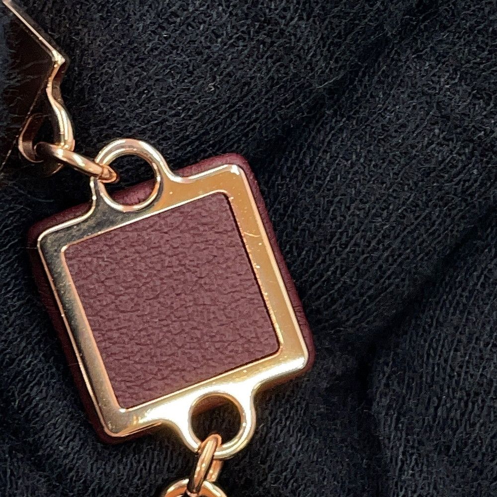 Hermes Earrings Disco Faubourg Bordeaux Pink Gold Swift Metal — view 6