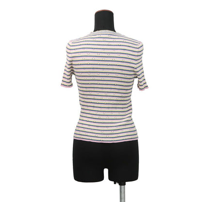 Chanel Knit Logo Border Short Sleeve 38 Top Sweater — view 2