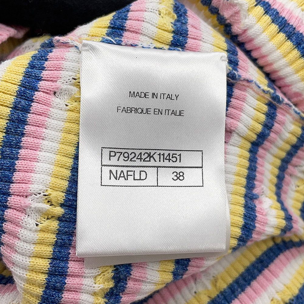 Chanel Knit Logo Border Short Sleeve 38 Top Sweater — view 6