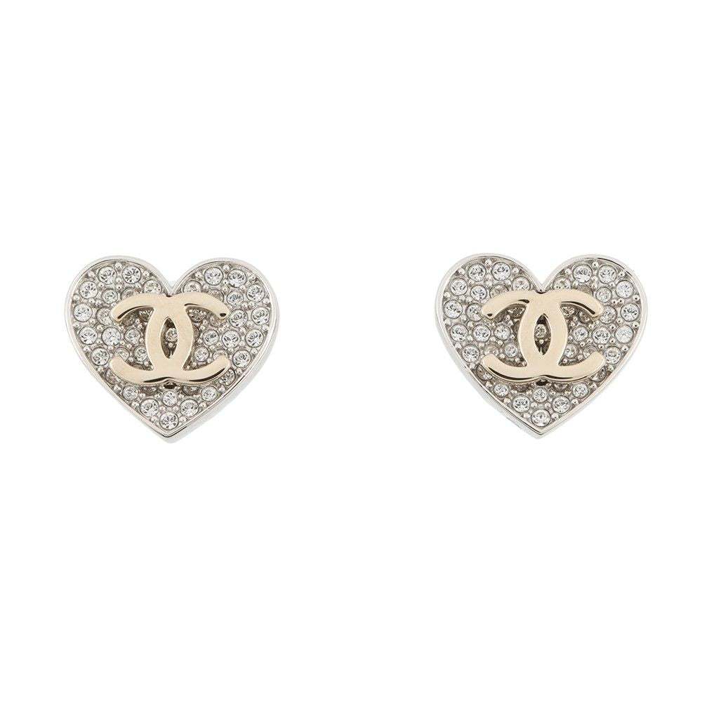 Chanel Earrings CC Logo Rhinestone