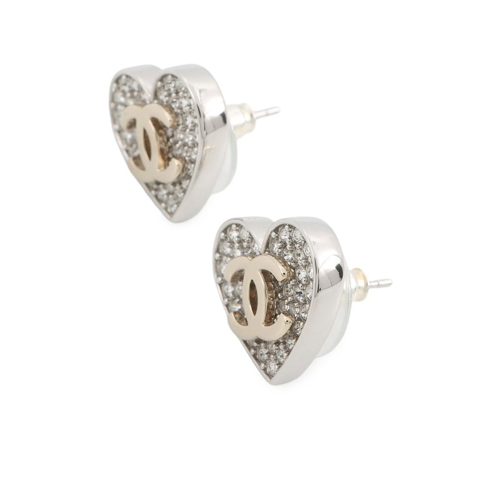 Chanel Earrings CC Logo Rhinestone — view 2