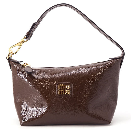 Miu Miu Miu Pouch Gabardine Patent Leather Handbag