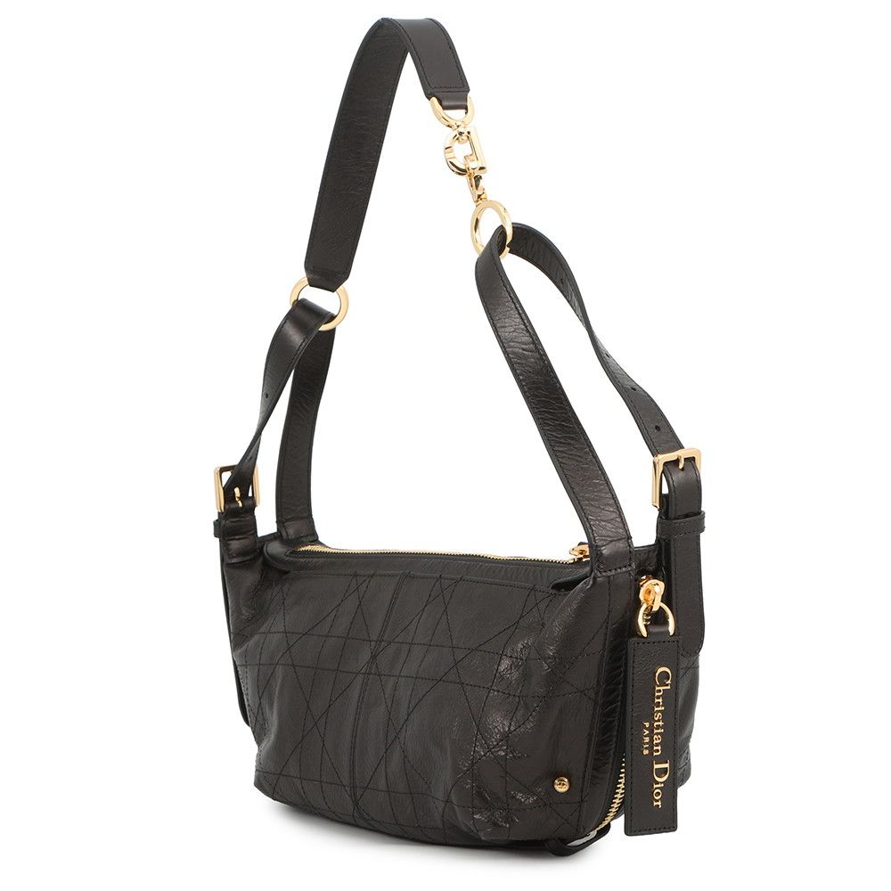 Dior Shoulder Bag Flat Macro Cannage D-journey Black — view 2