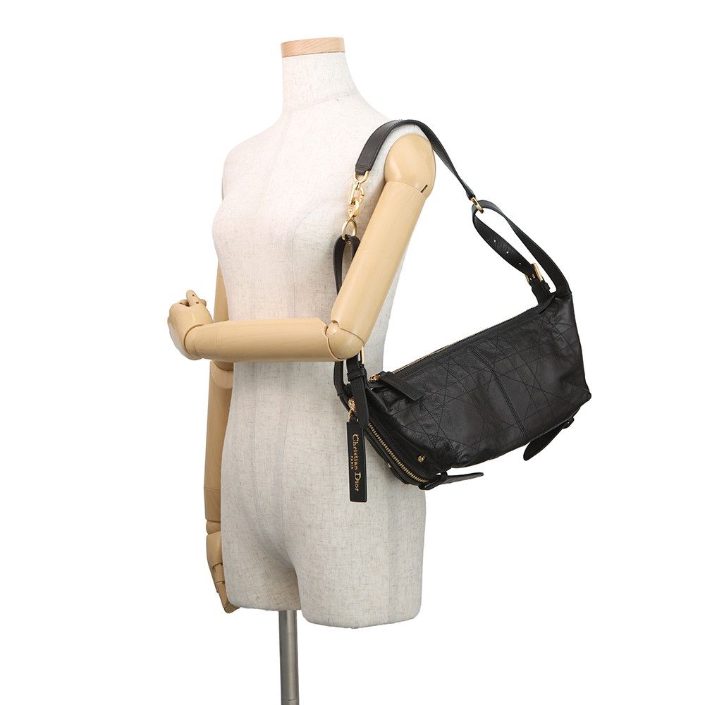 Dior Shoulder Bag Flat Macro Cannage D-journey Black — view 4
