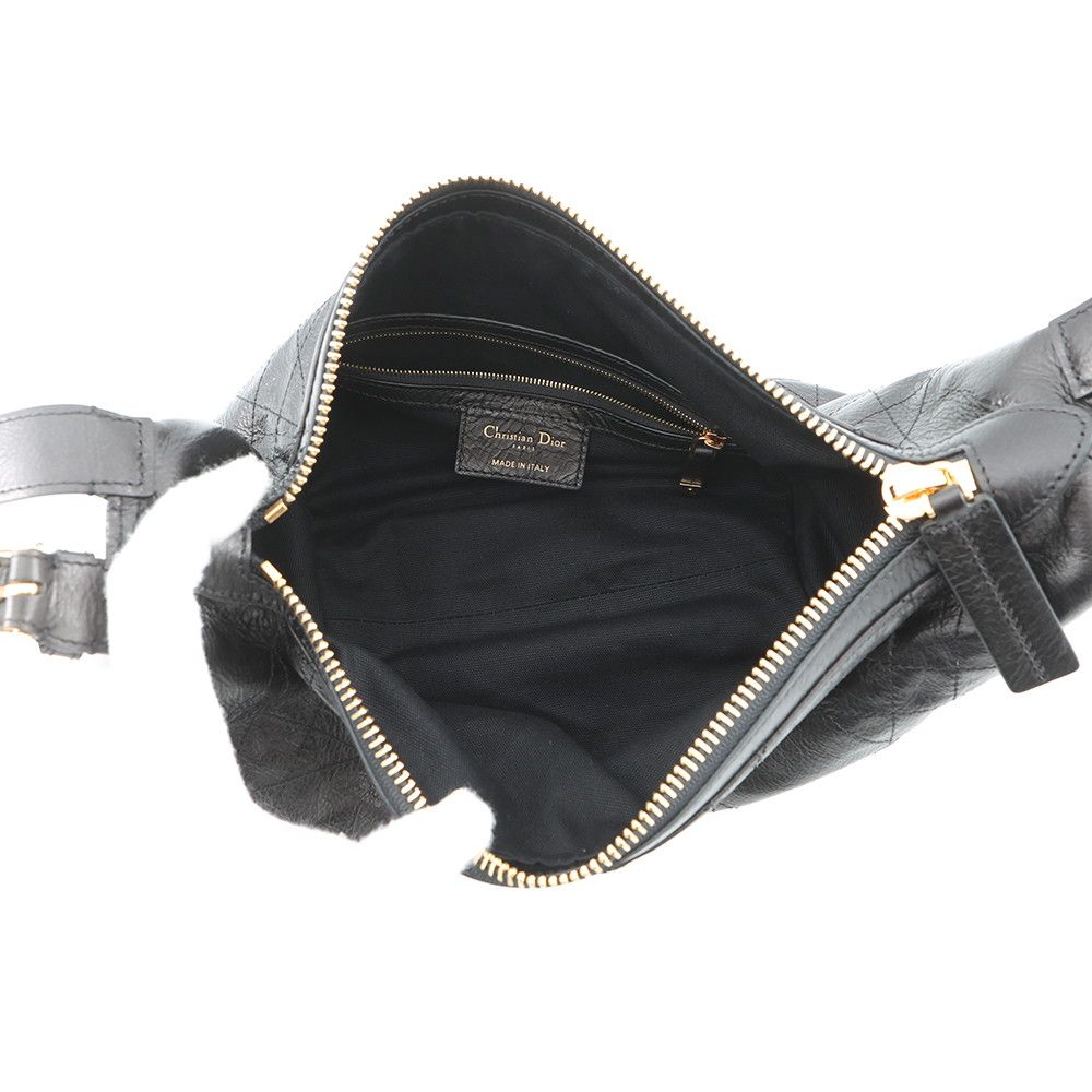 Dior Shoulder Bag Flat Macro Cannage D-journey Black — view 5