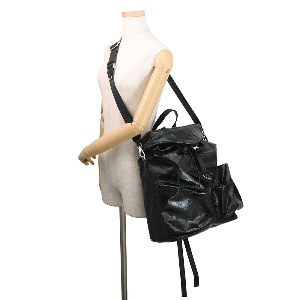 Prada Backpack Re-Nylon Black 2-Way Shoulder — view 5