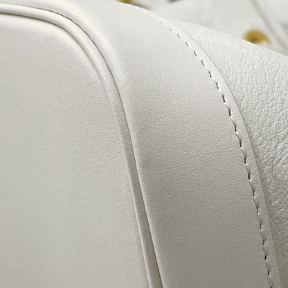 Louis Vuitton Shoulder Bag Leather Monogram Petit Noe White — view 8
