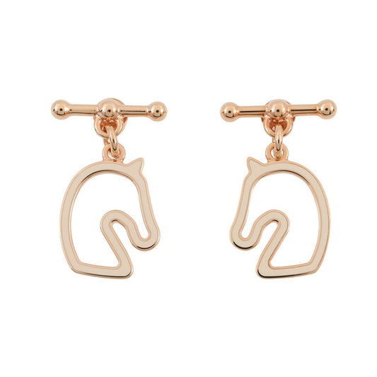 Hermes Earrings Cles Pink Gold