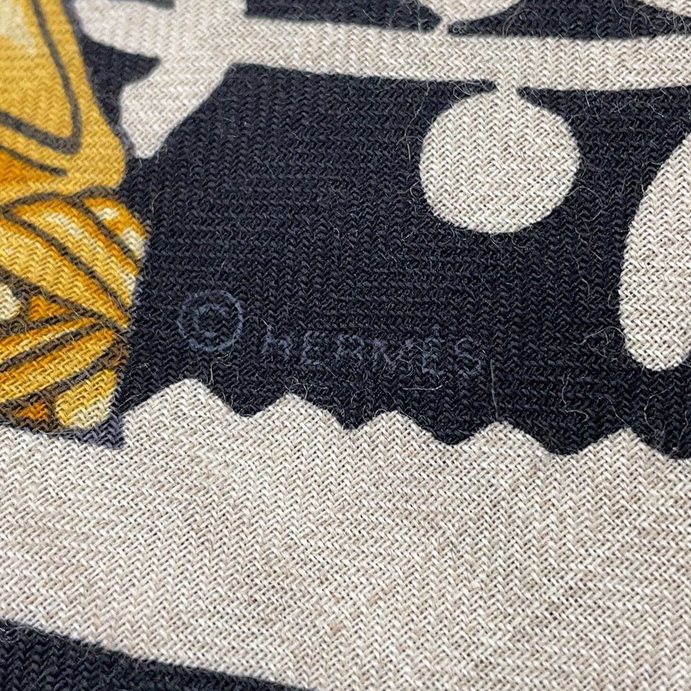 Hermes Shawl Triangle Jean Stirrup Remix Etriers Cashmere Silk Scarf — view 3