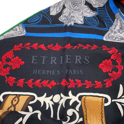 Hermes Shawl Triangle Jean Stirrup Remix Etriers Cashmere Silk Scarf — view 2