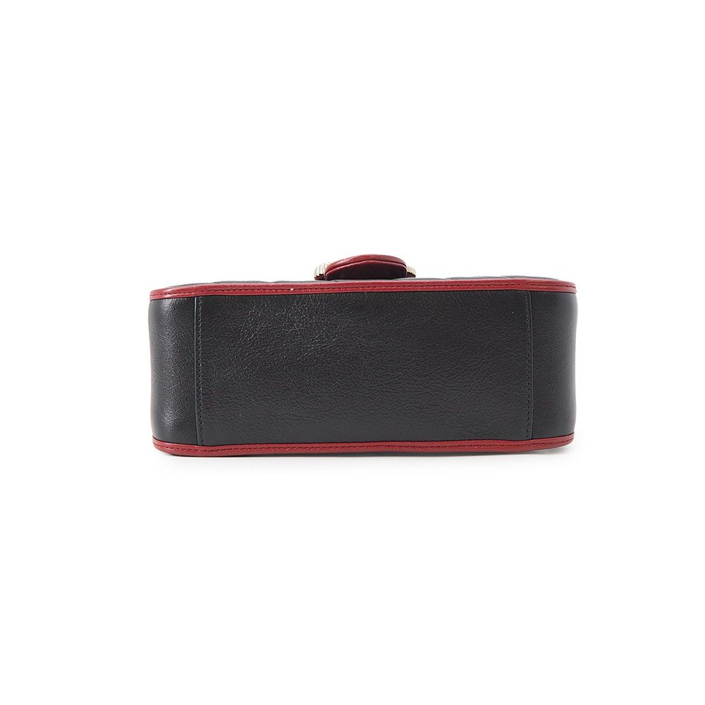 Gucci GG Marmont Mini Top Handle Leather 2-Way Shoulder Bag Black — view 3